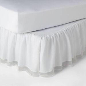 Pillowfort - Glitter Dot Tulle Kids' Bedskirt Polka White